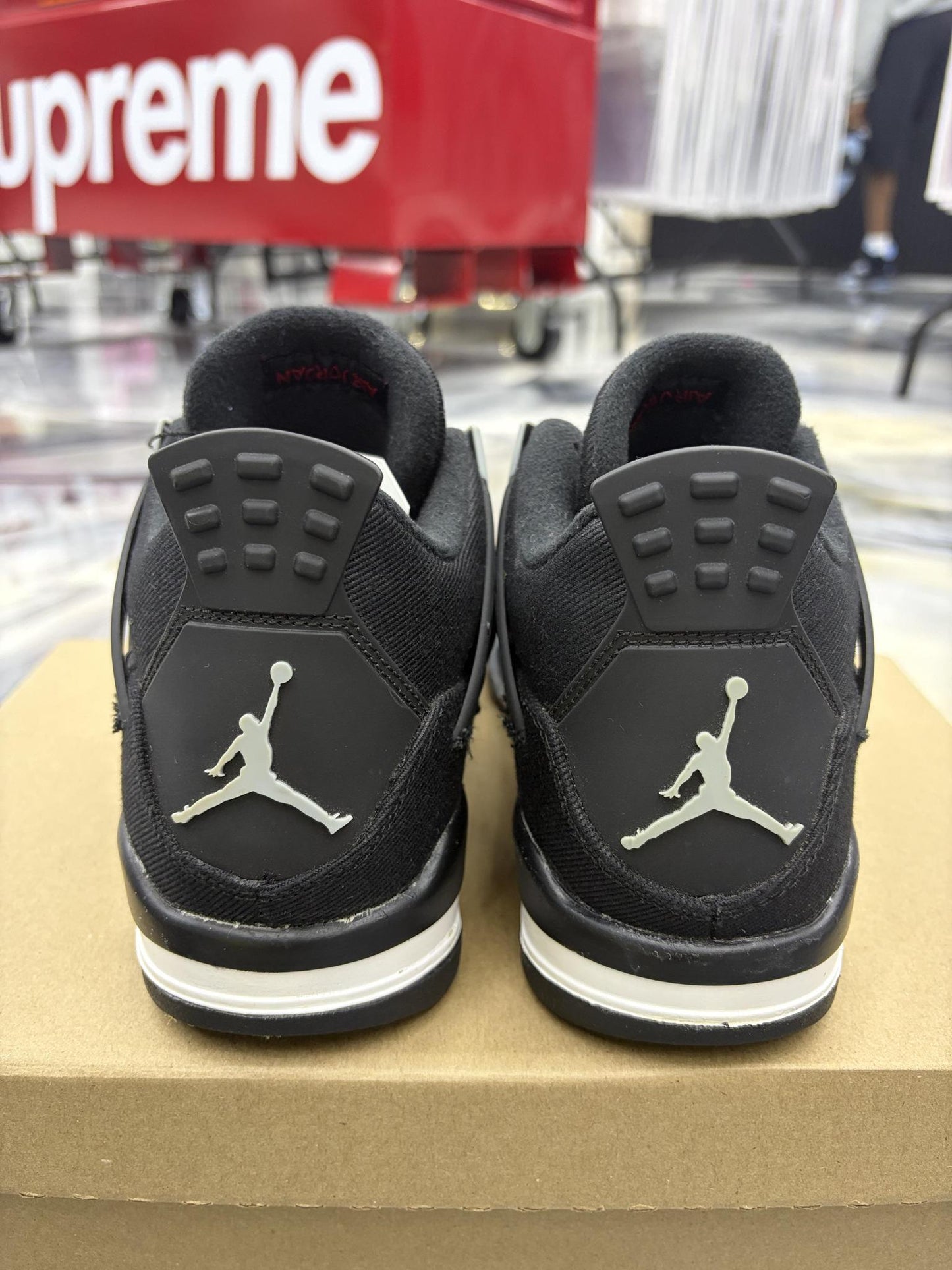 Jordan 4 "Black Canvas" Used Size 7Y/8.5W