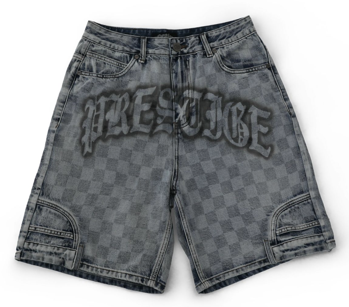 Prestige Checkerboard Jorts "Black"