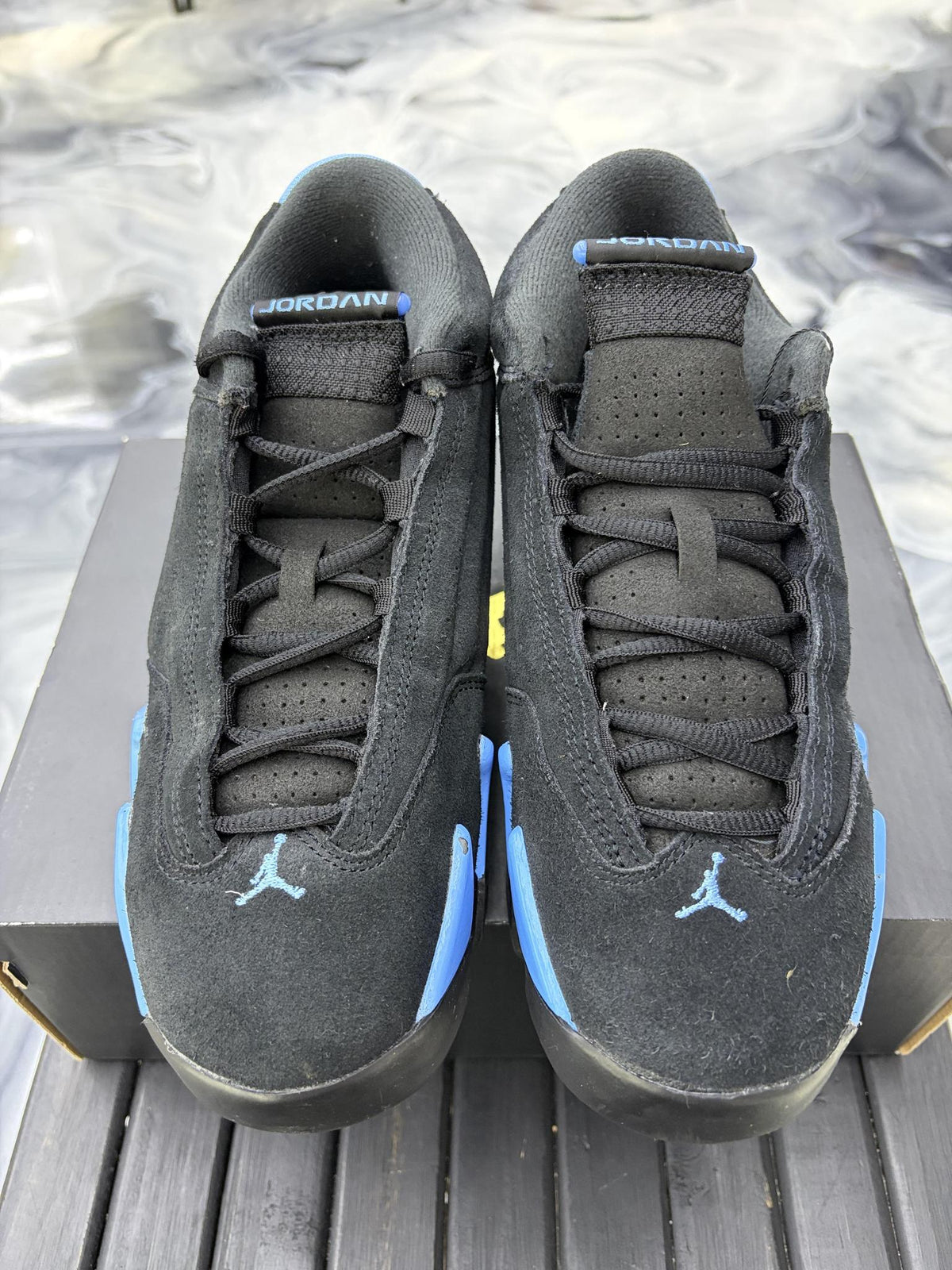 Jordan 14 "University Blue" Used Size 7Y/8.5W