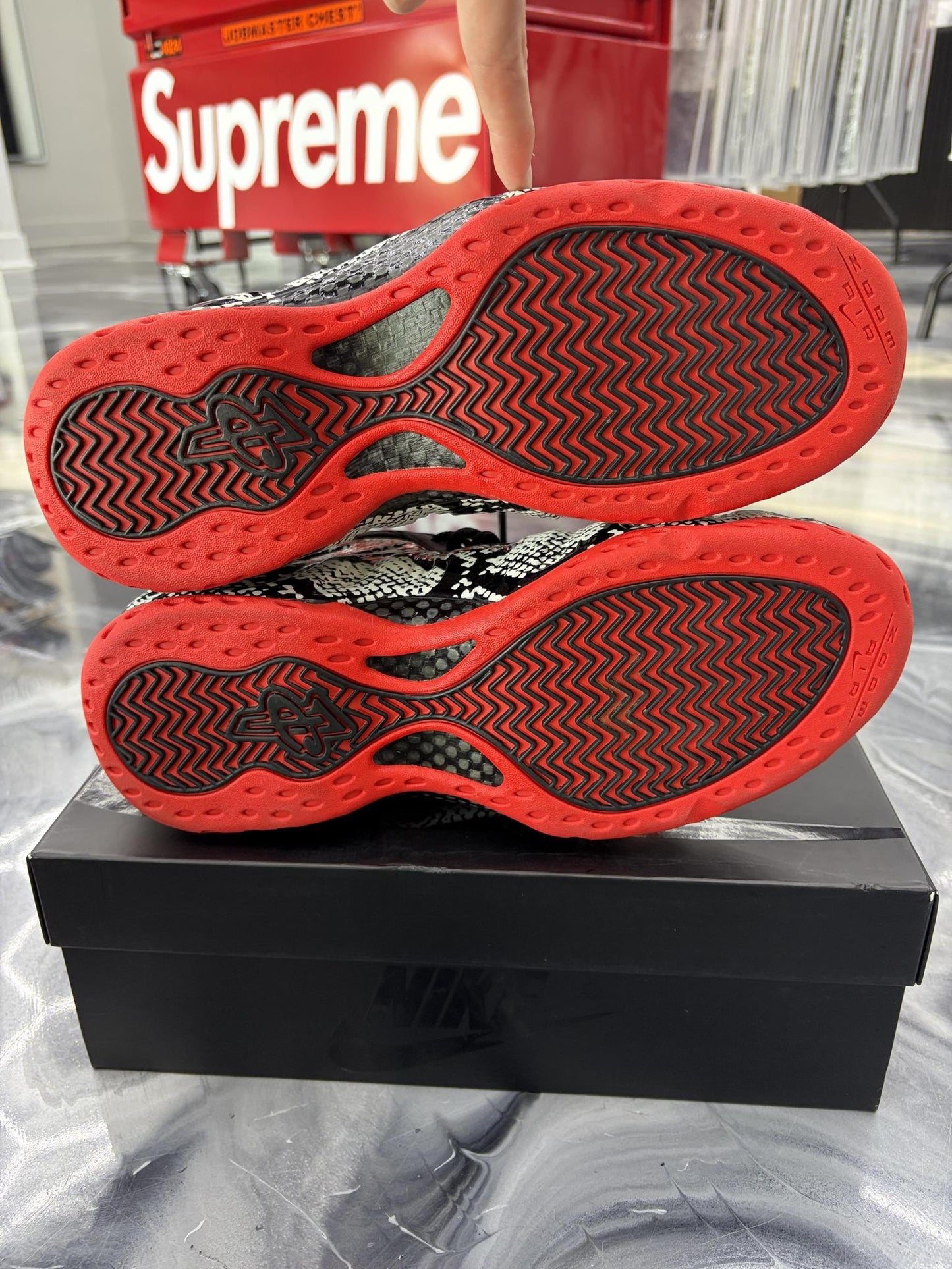 Nike Air Foamposite One "Albino Snakeskin" Used Size 12