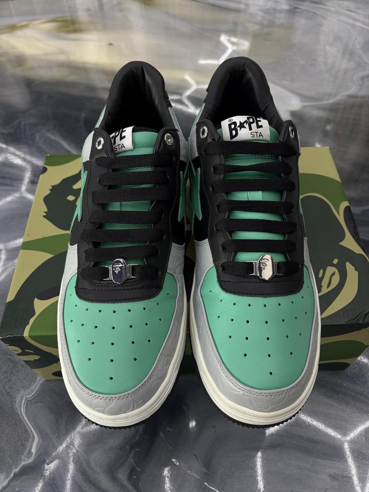 Bape Sta "Teal Black Grey" Used Size 13