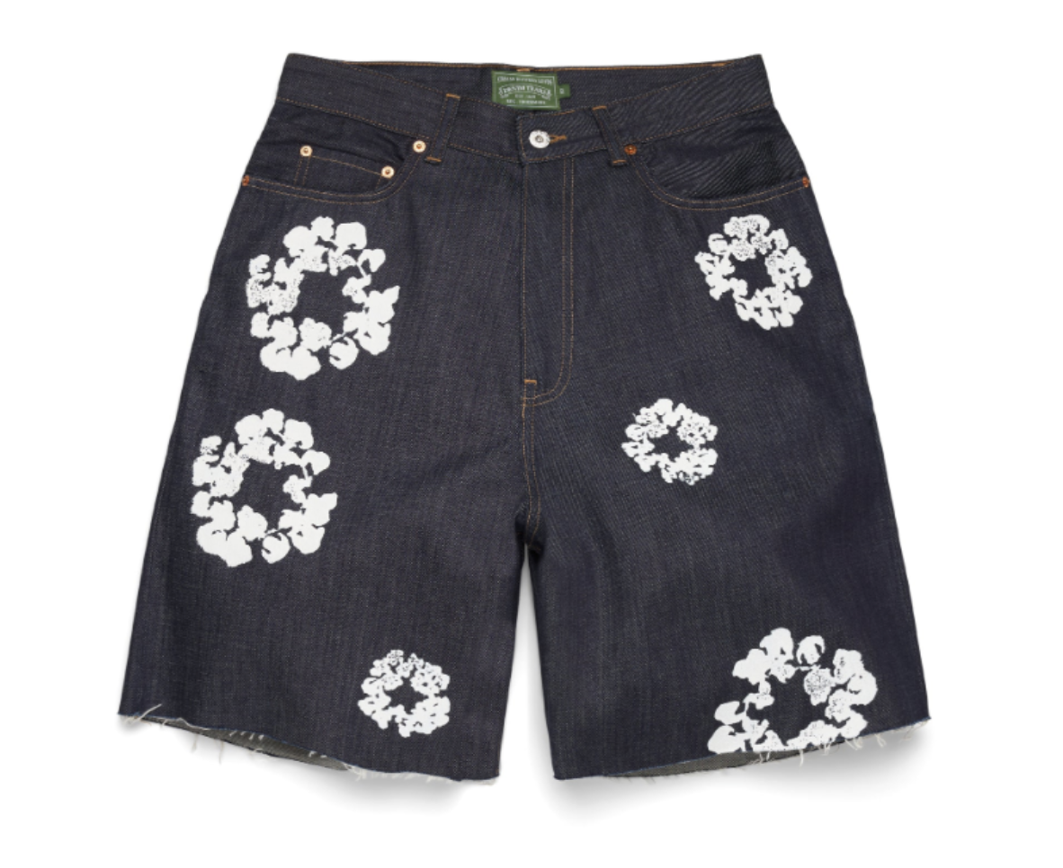 Denim Tears Cotton Wreath Jean Shorts "Dark Indigo"