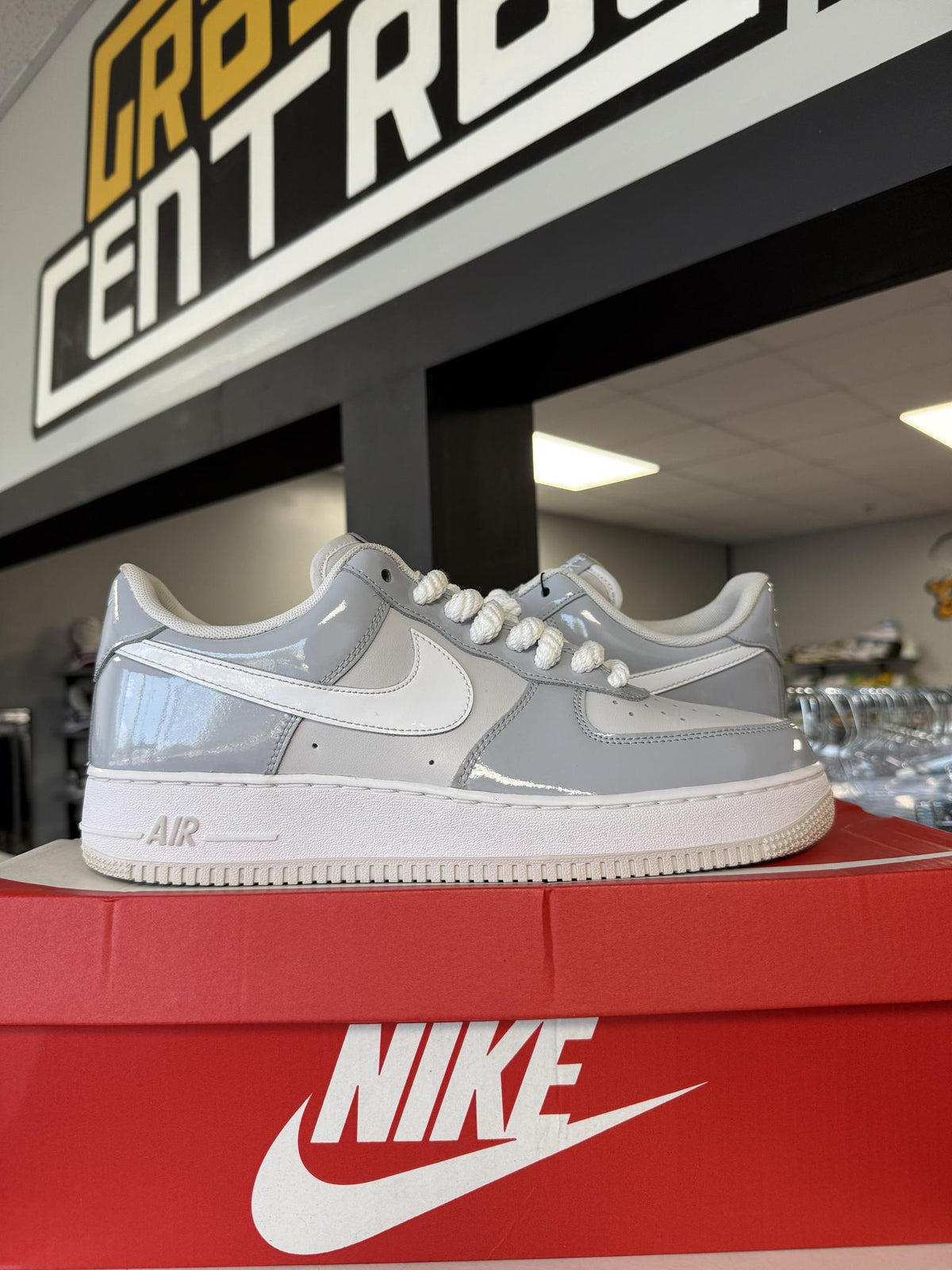 Nike AF1 "Patent Grey" Used Size 12