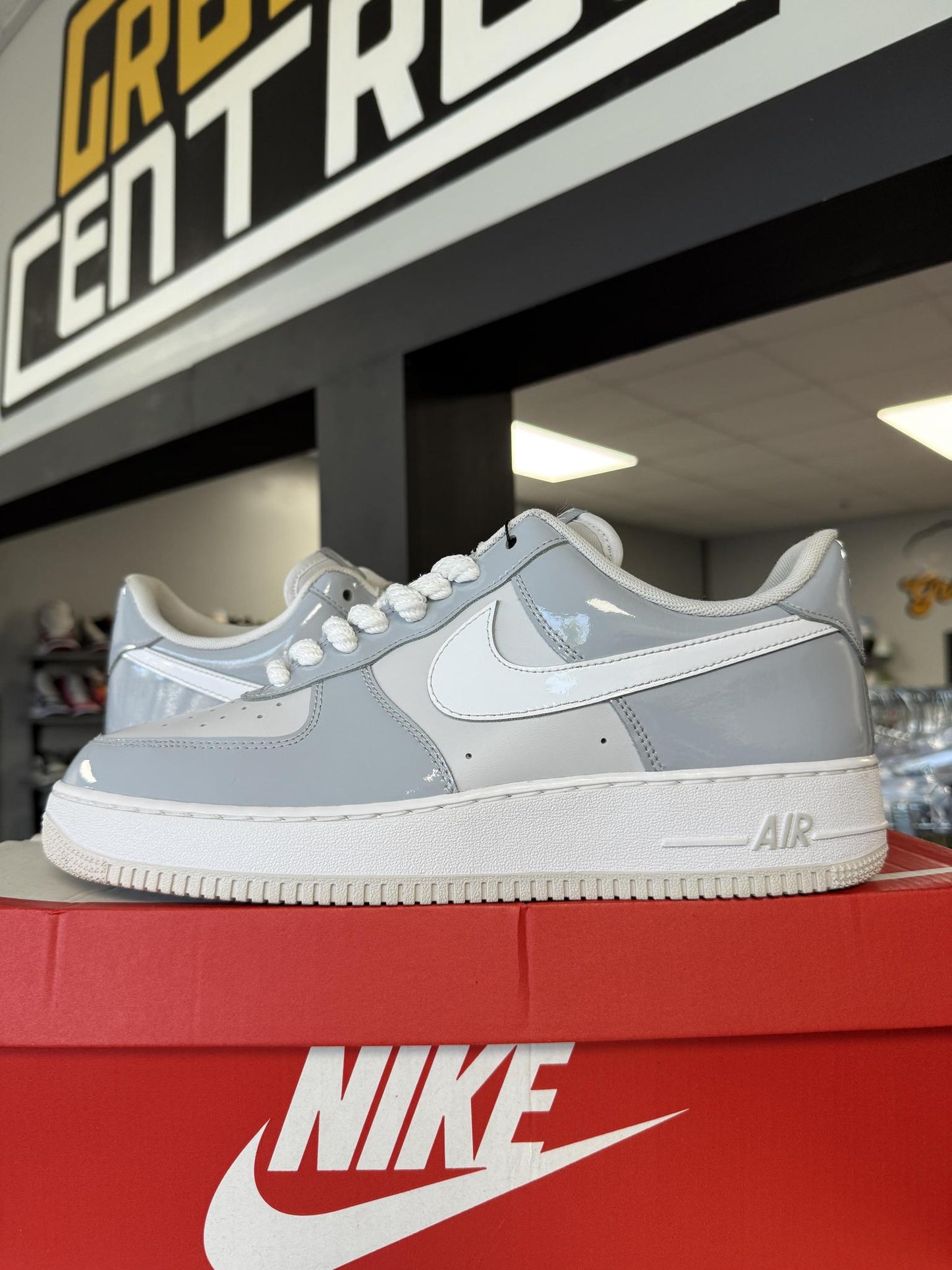 Nike AF1 "Patent Grey" Used Size 12