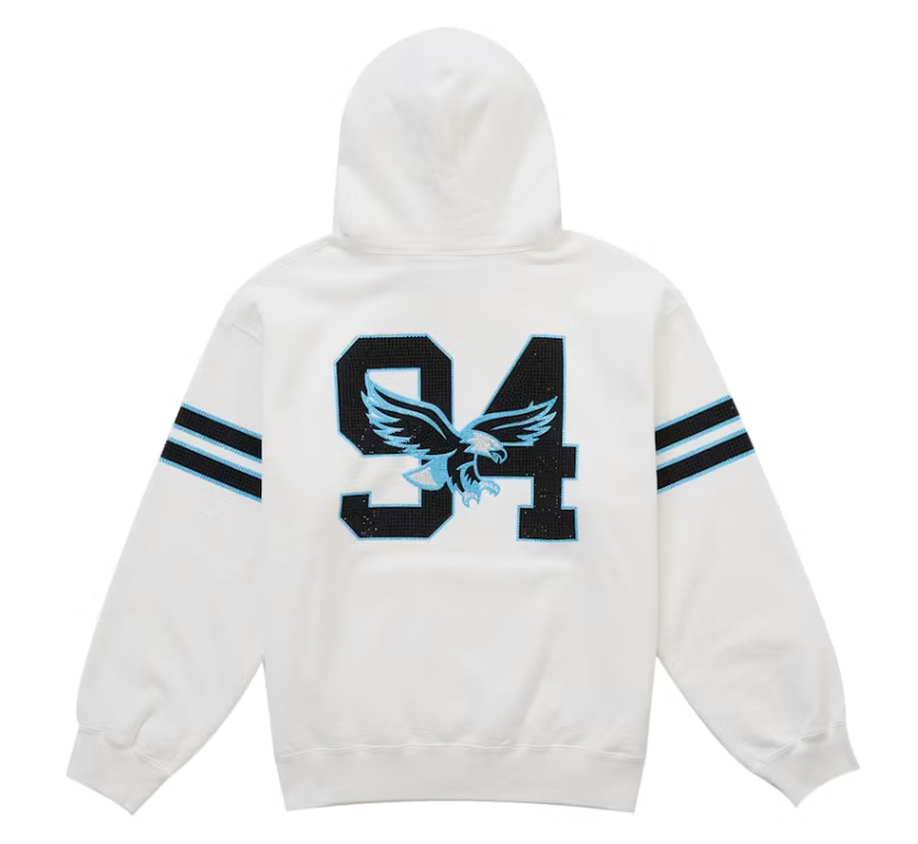 Supreme Rhinestone Eagle Hoodie "White"