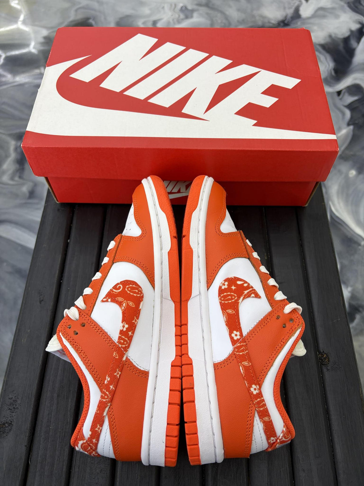 Nike Dunk Low "Orange Paisley" Used Size 4.5Y/6W