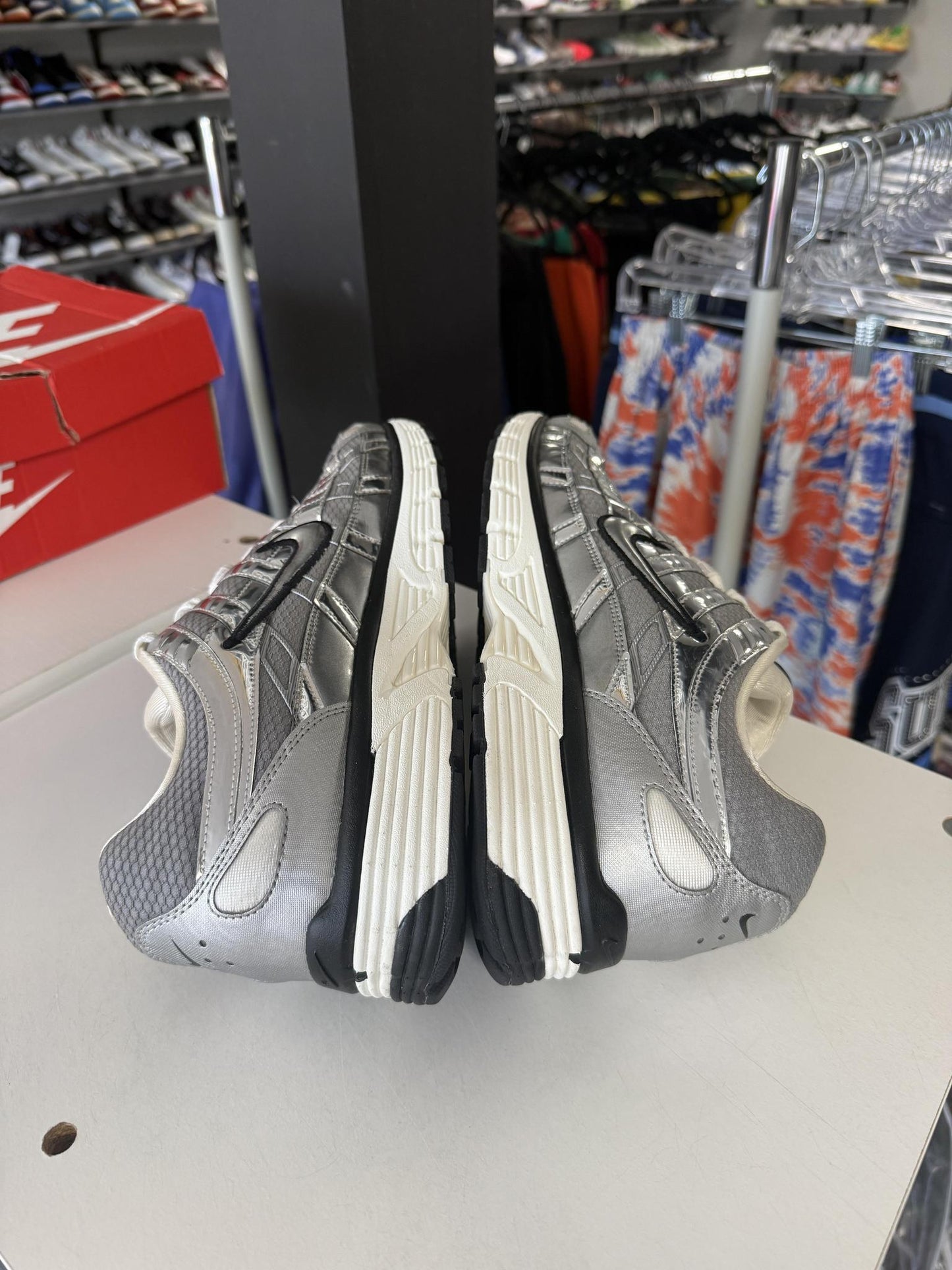 Nike P-6000 "Metallic Flat Silver" Used Size 12
