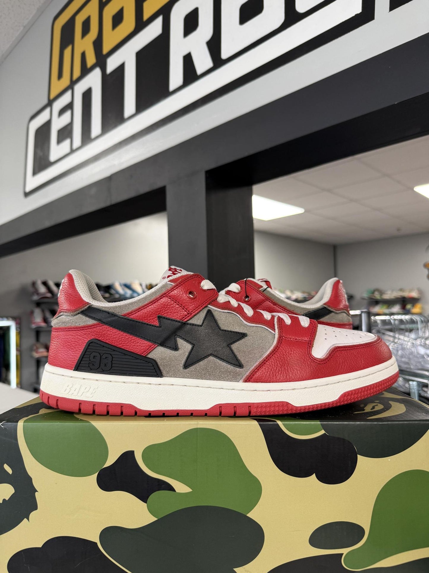 Bape Sk8 "Red Grey" Used Size 13