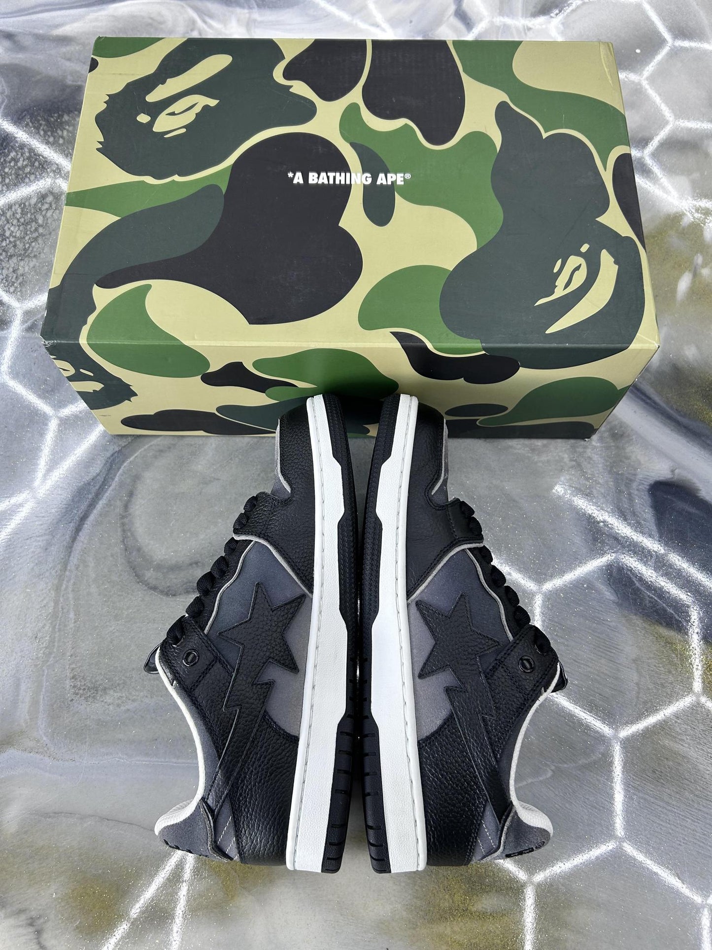 Bape Sk8 "Black Grey" Used Size 8