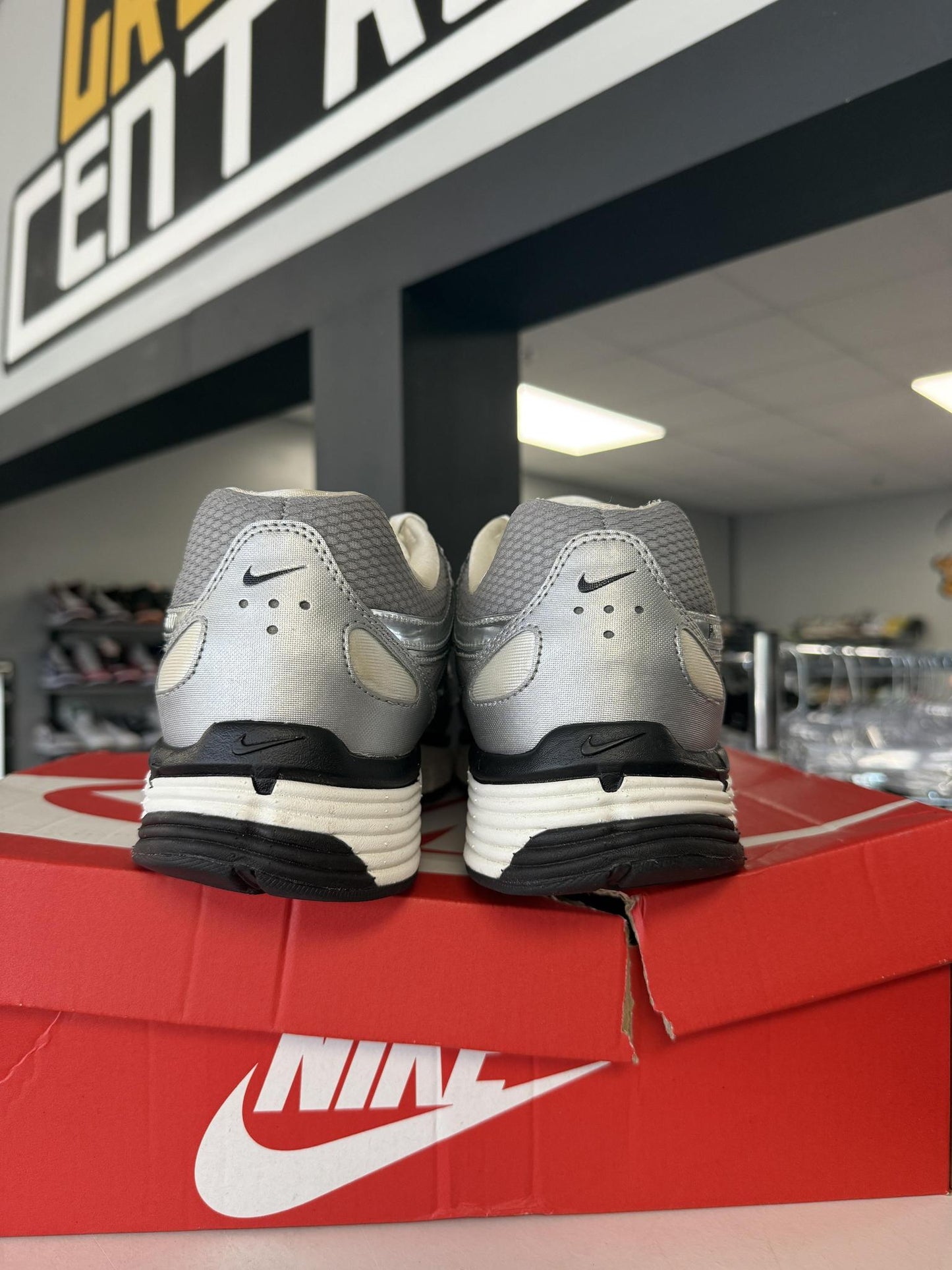 Nike P-6000 "Metallic Flat Silver" Used Size 12