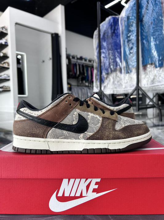 Nike Dunk Low "Brown Snakeskin" Used Size 9.5