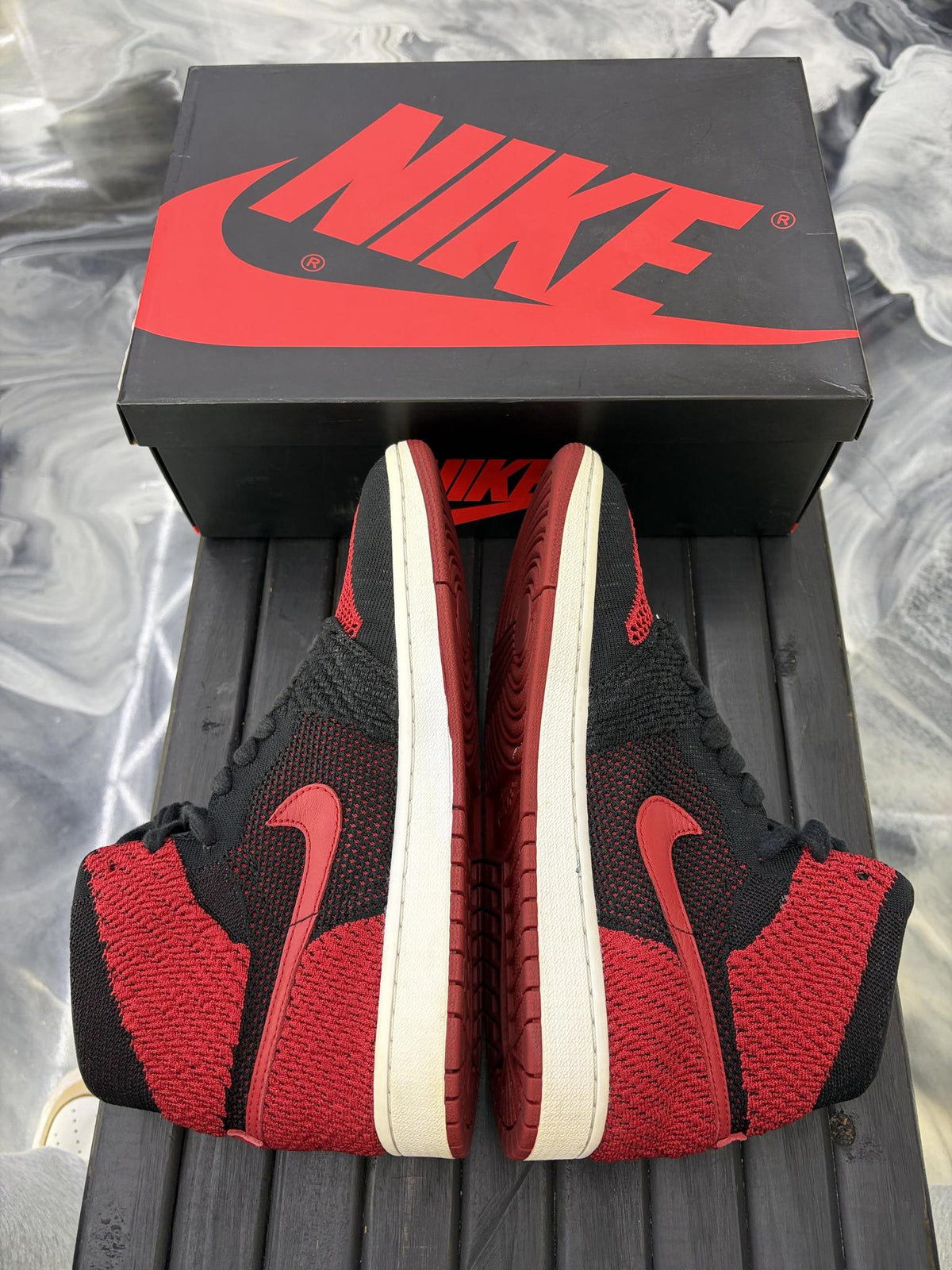 Jordan 1 "Bred Flyknit" Used Size 9