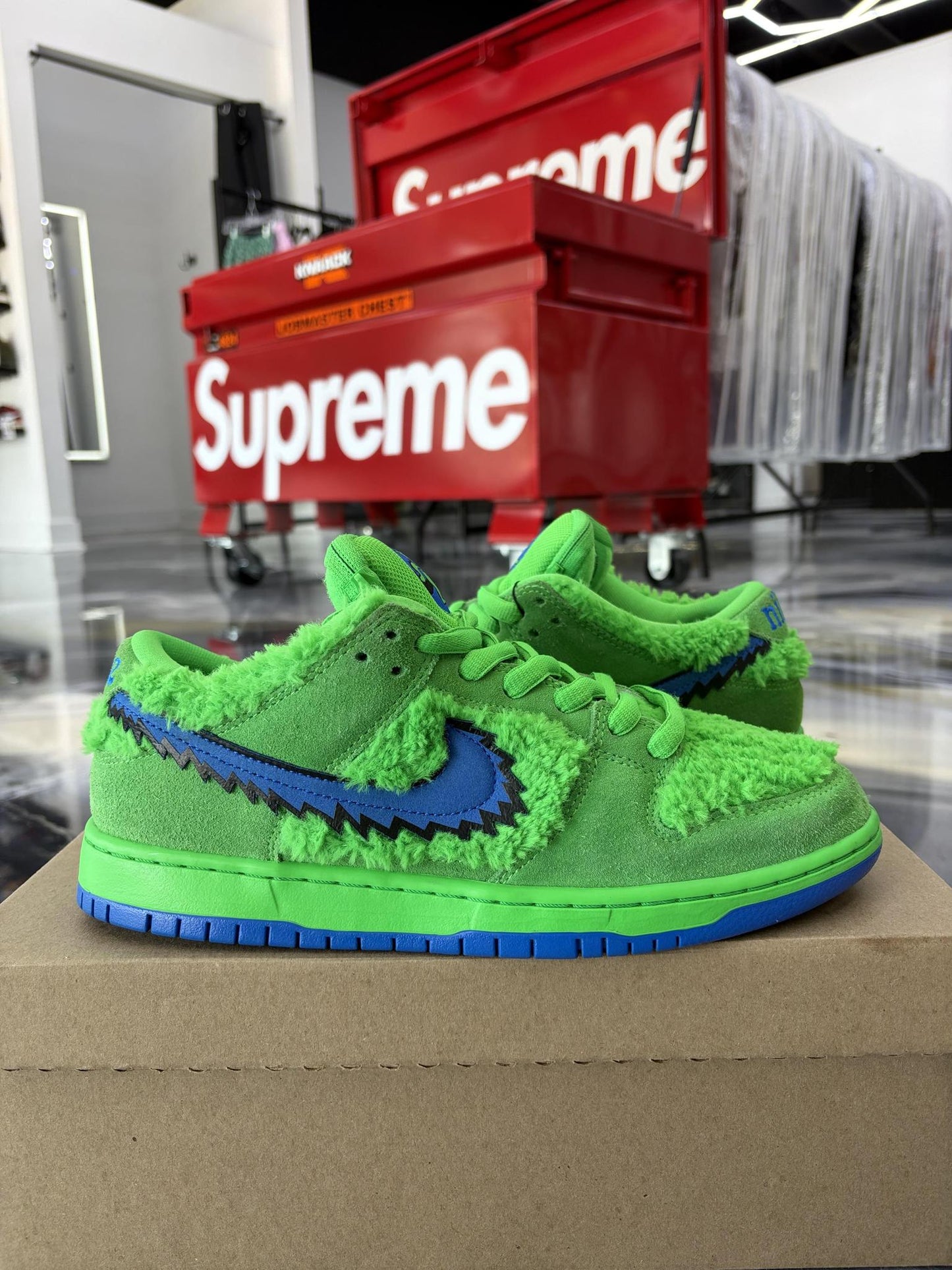 Nike SB Dunk Low "Grateful Dead Bears Green" Used Size 8.5