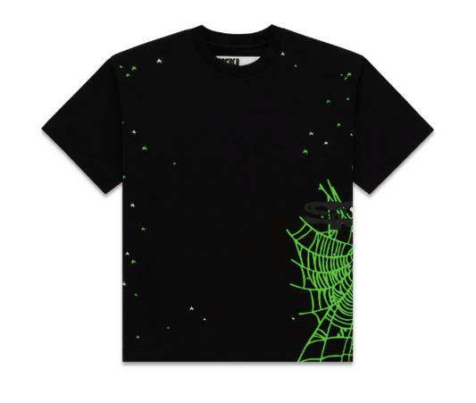 Sp5der Heavy Web Tee "Black Green"
