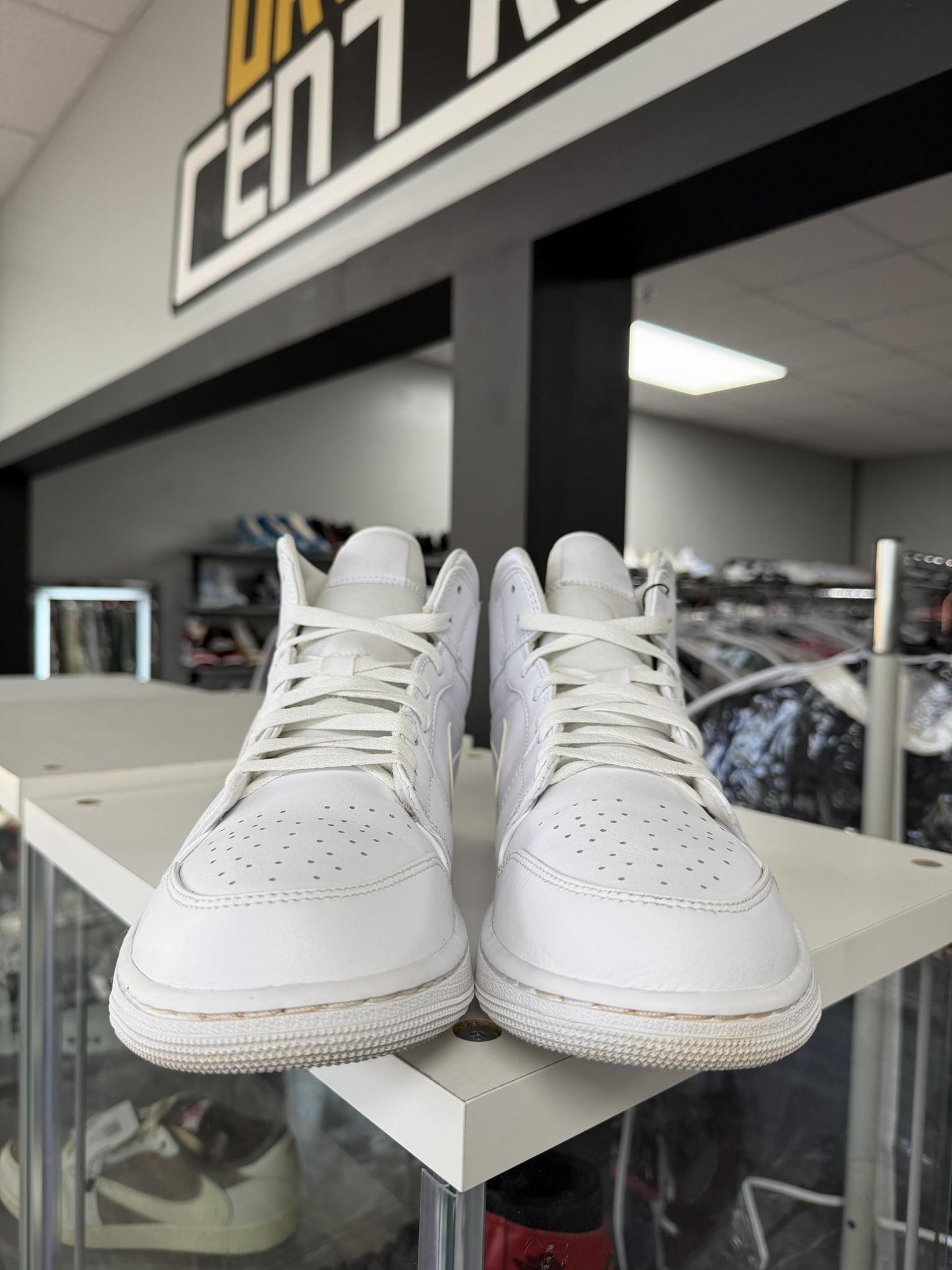 Jordan 1 Mid "Triple White" Used Size 12
