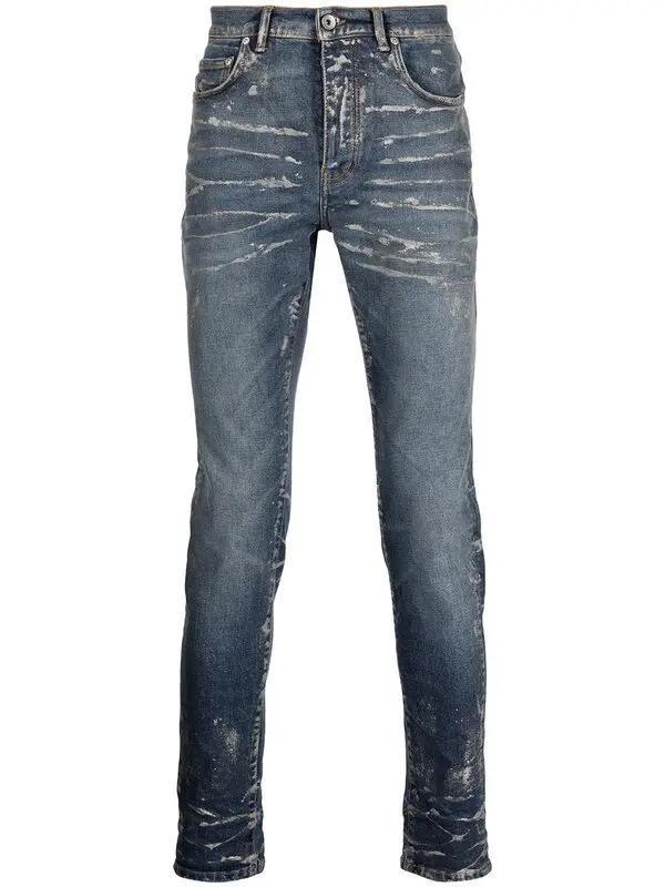 Purple Denim Jeans Painted "Blue"