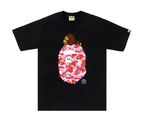 Bape Tee Baby Milo Big Ape Head "Black Pink"
