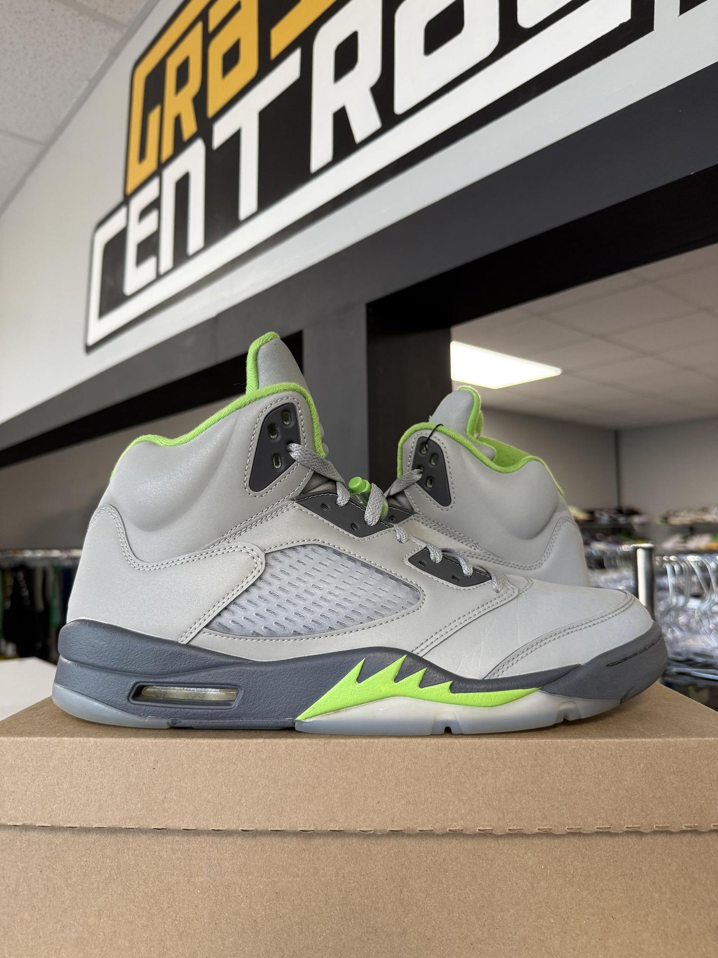 Jordan 5 "Green Bean" Used Size 13