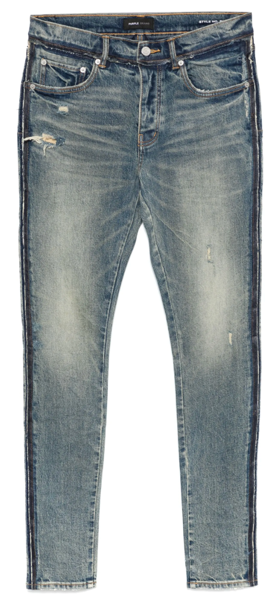 Purple P001 Skinny Distressed "Washed Blue"