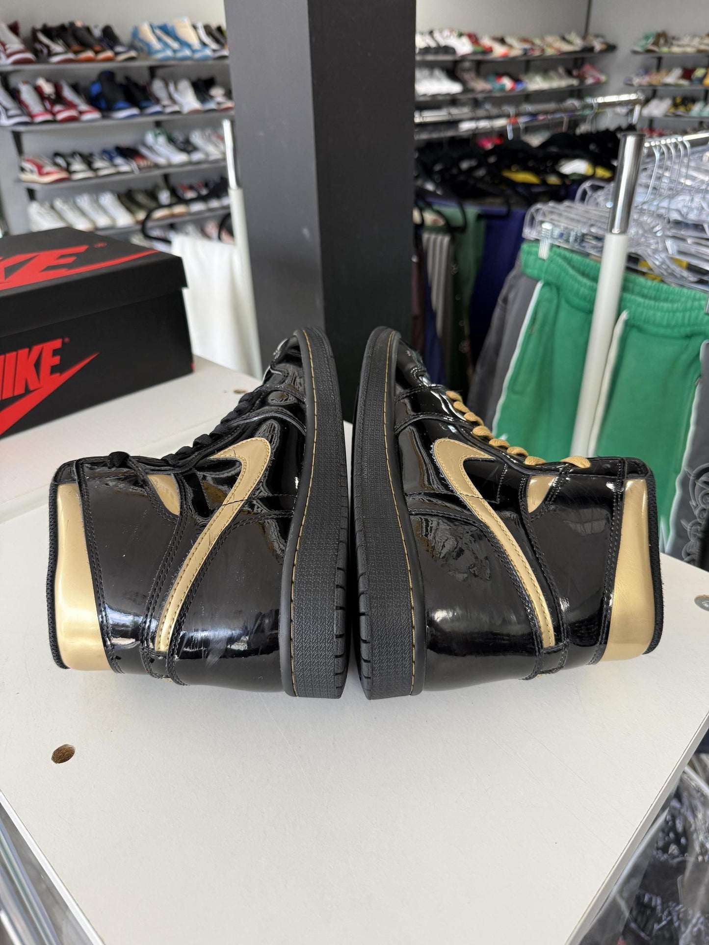 Jordan 1 "Patent Metallic Gold" Used Size 9