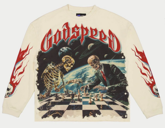Godspeed Checkmate Long Sleeve Tee "Bone"