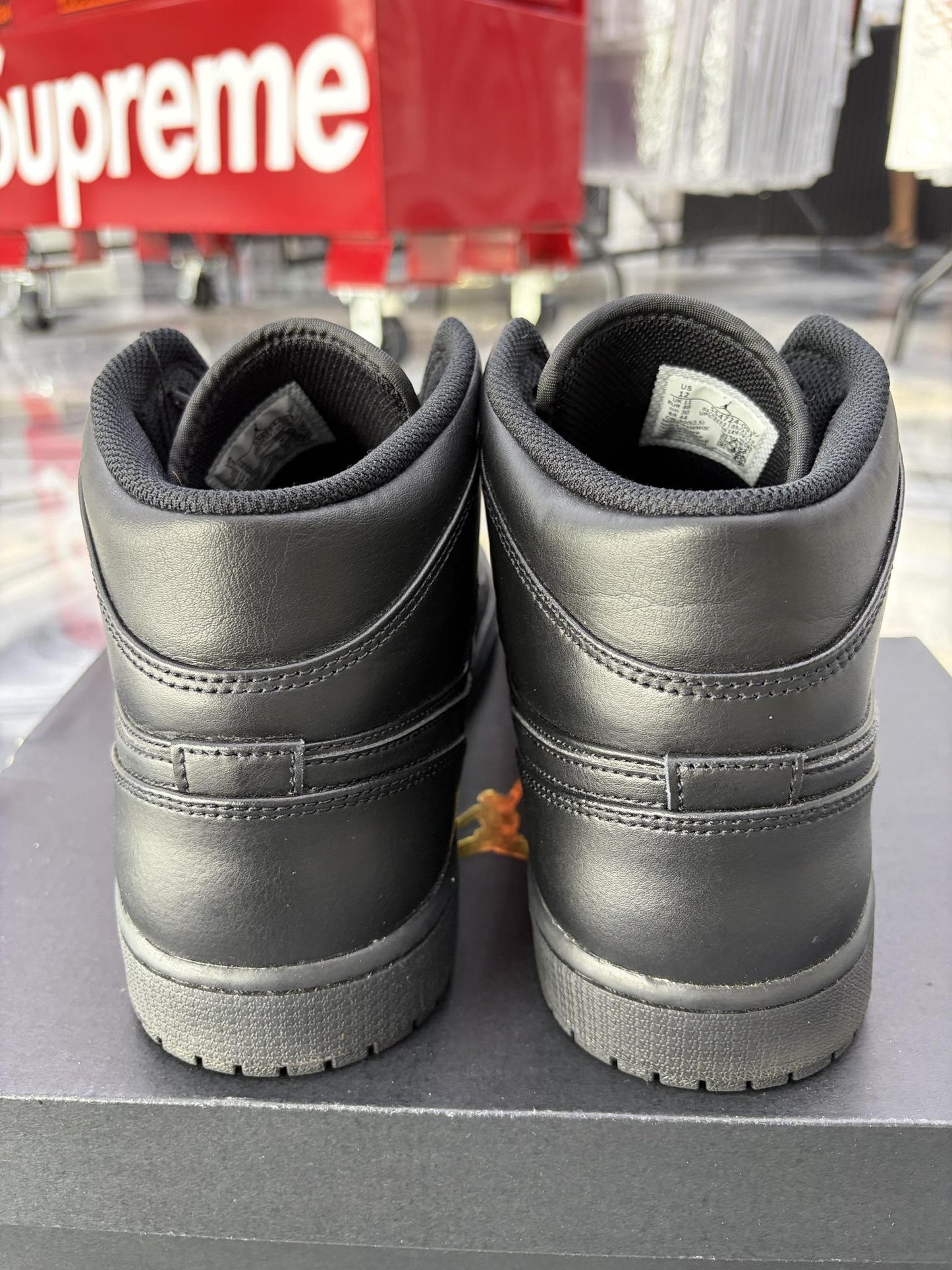 Jordan 1 Mid "Triple Black" Used Size 12