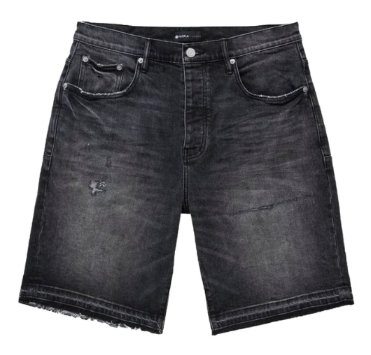 Purple Denim Shorts "Black Blowout"