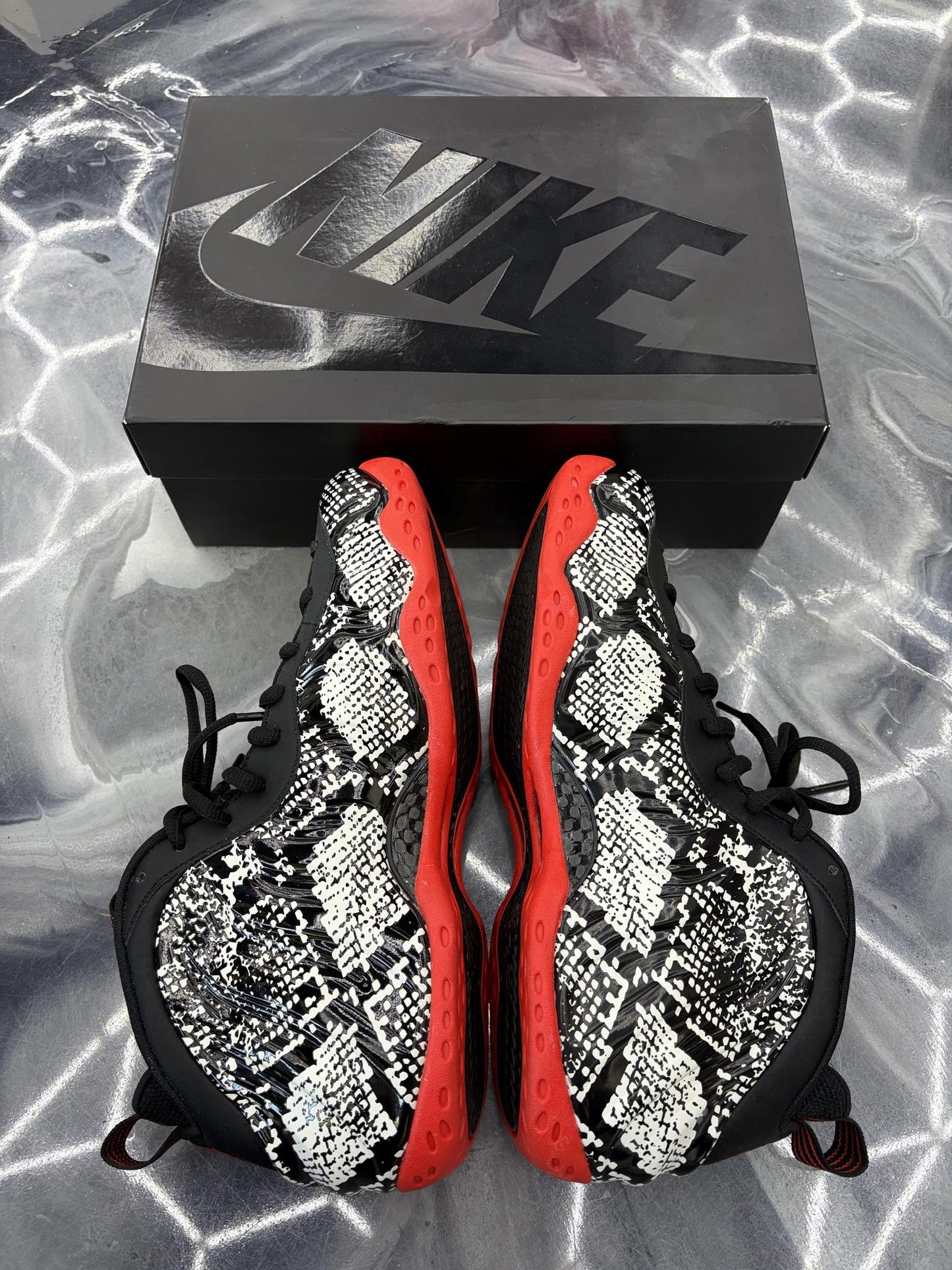 Nike Air Foamposite One "Albino Snakeskin" Used Size 12