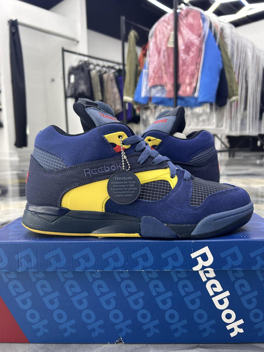 Reebok Court Victory Pump "Navy Yellow" Used Size 9.5