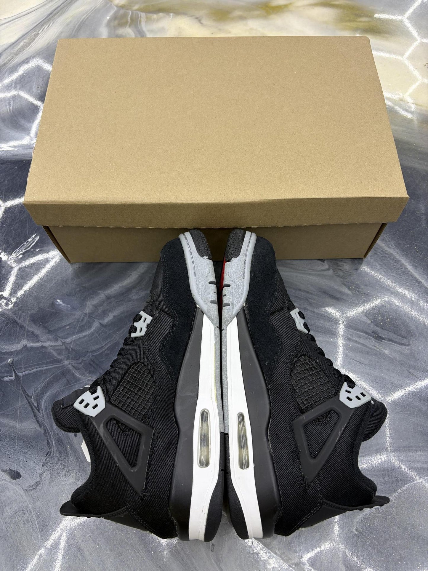 Jordan 4 "Black Canvas" Used Size 7Y/8.5W