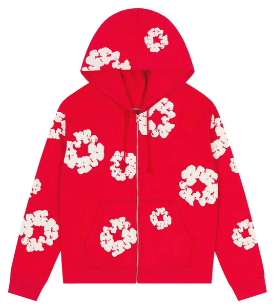 Denim Tears Cotton Wreath Zip Up "Red"