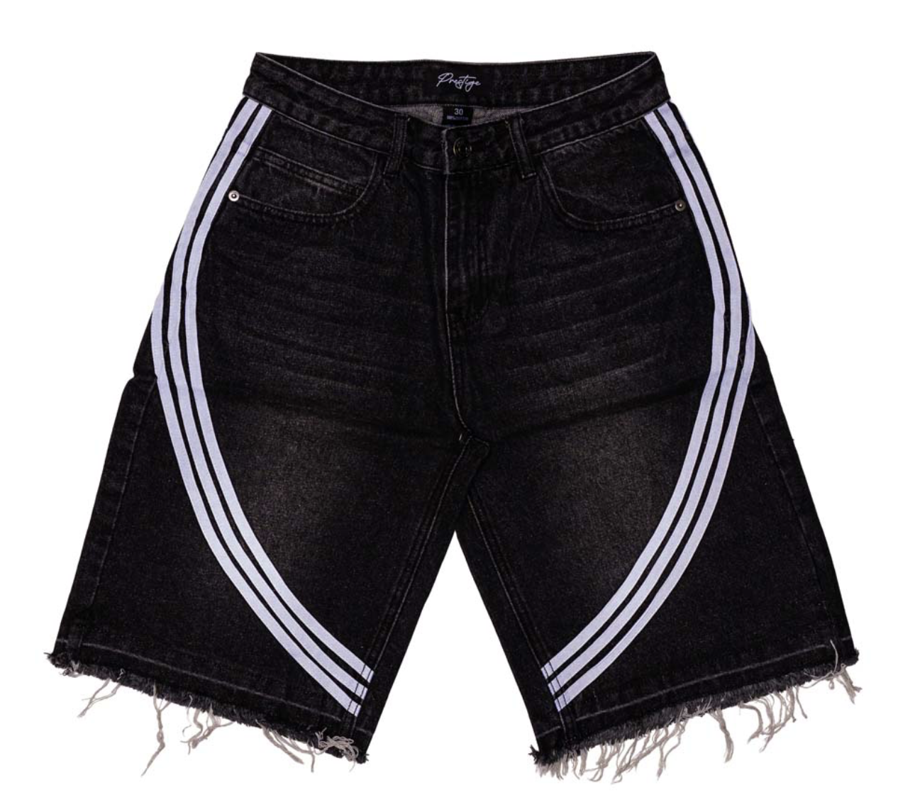 Prestige Striped Jorts "Black"