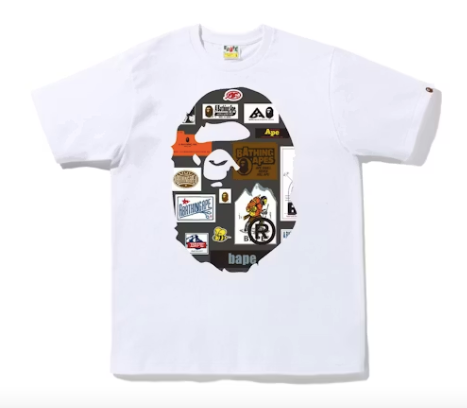 Bape Tee Big Ape Head "Multi Logo White"