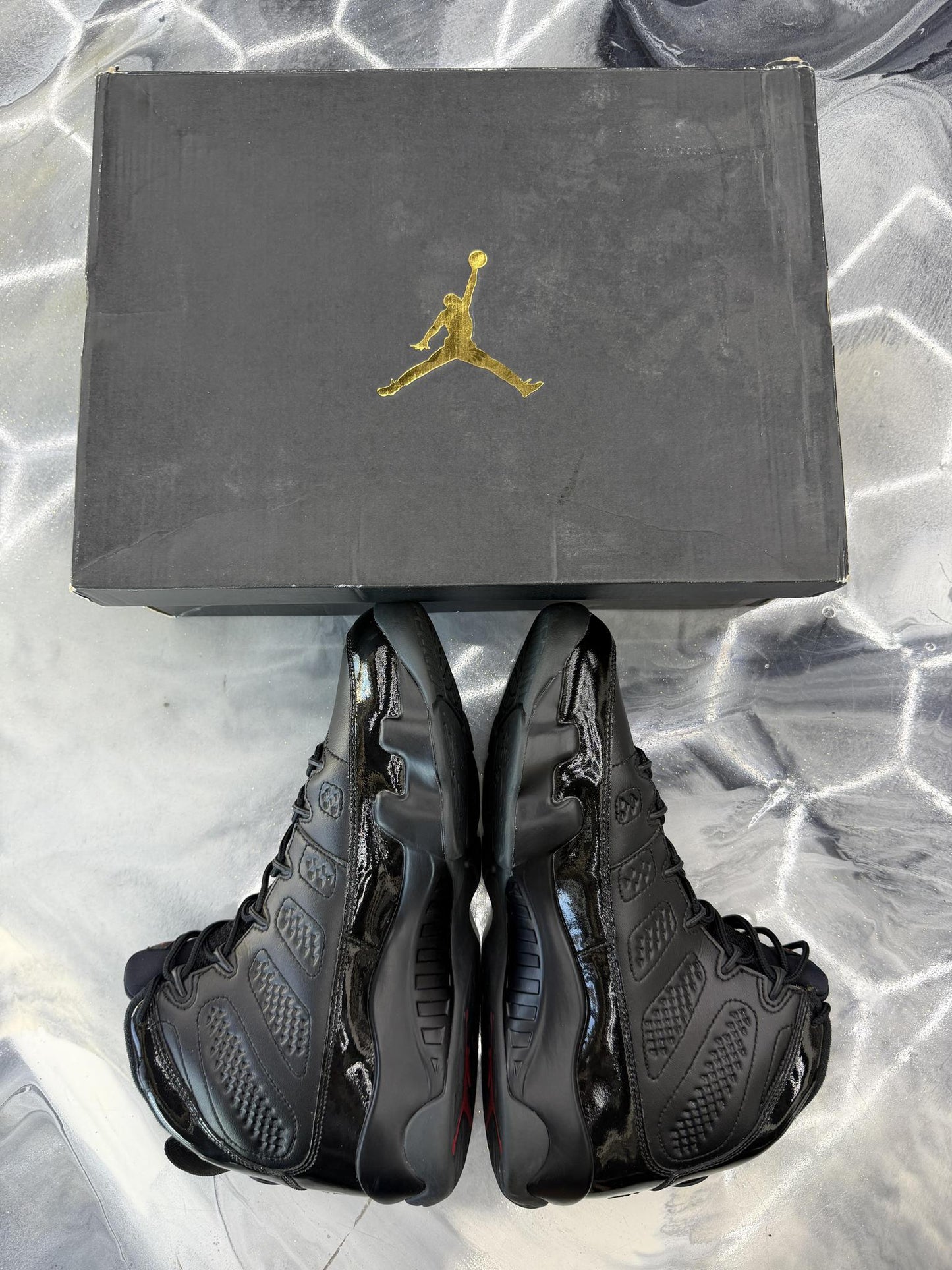 Jordan 9 "Patent Bred" Used Size 12