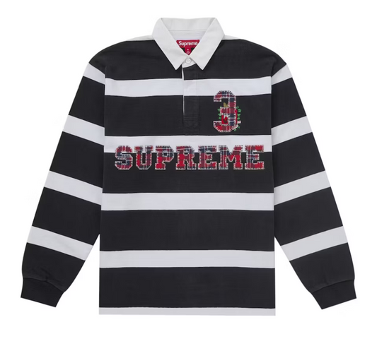 Supreme Stripe Rugby Polo "Black"