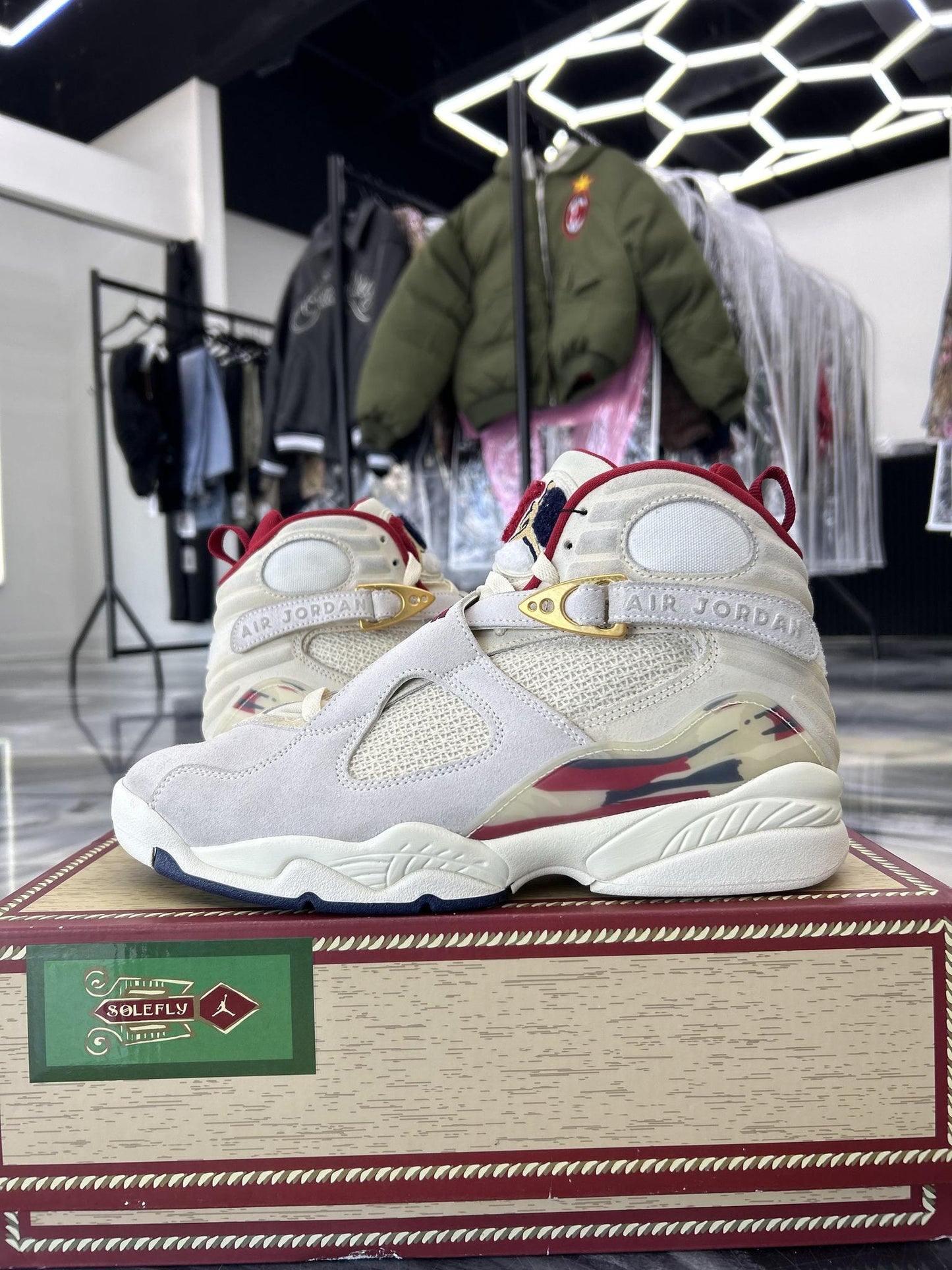 Jordan 8 "Solefly" Used Size 9