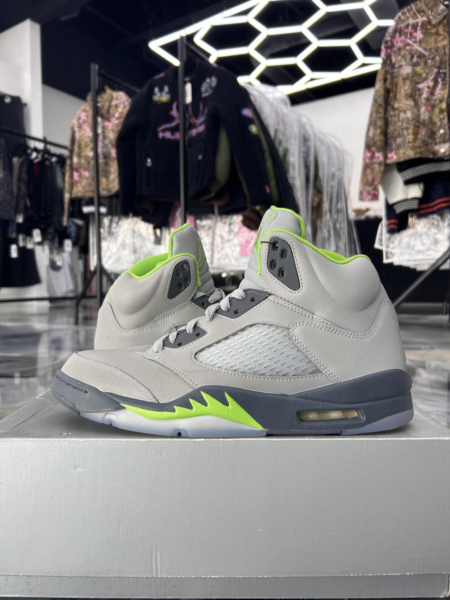Jordan 5 "Green Bean" Used Size 12