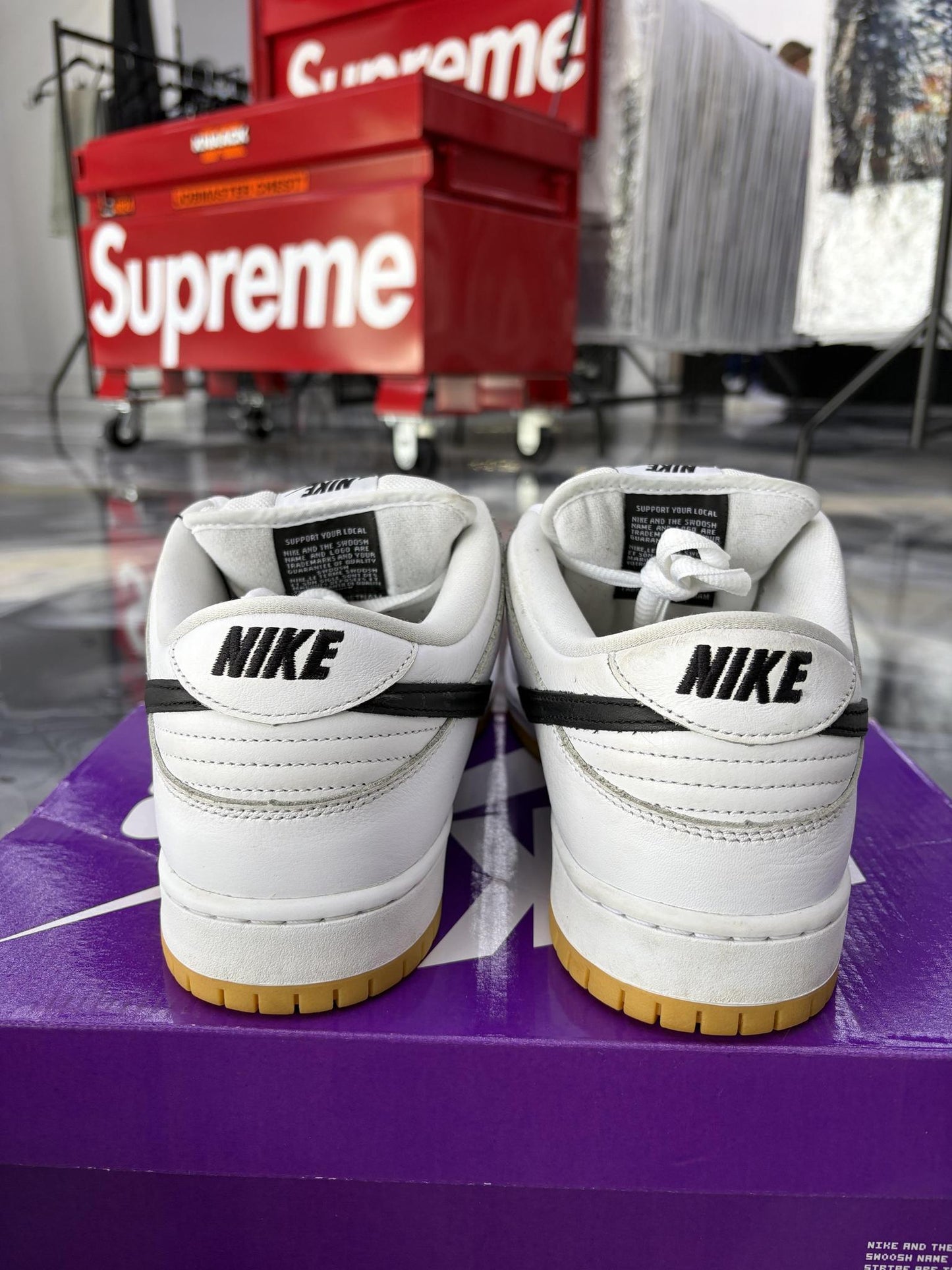 Nike SB Dunk Low "White Gum" Used Size 13