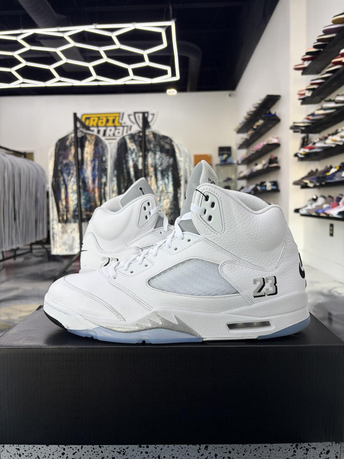 Jordan 5 "White Metallic" Used Size 13