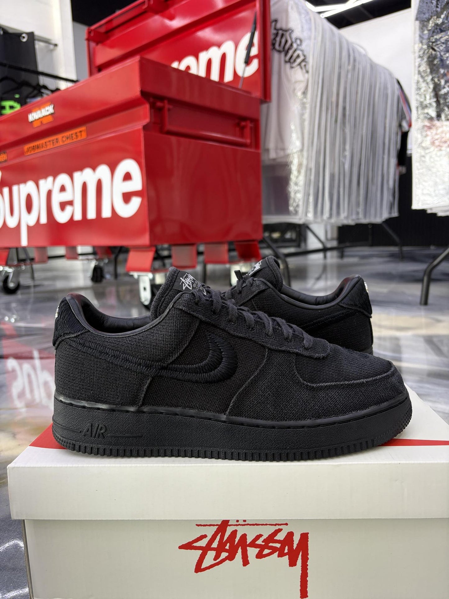 Nike Air Force 1 "Stussy Black" Used Size 9