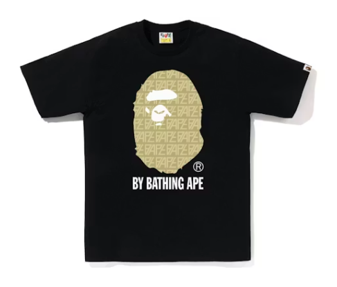 Bape Big Ape Head Tee "Black Monogram Beige"