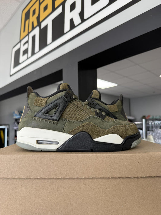 Jordan 4 "Craft Olive" Used Size 6Y/7.5W