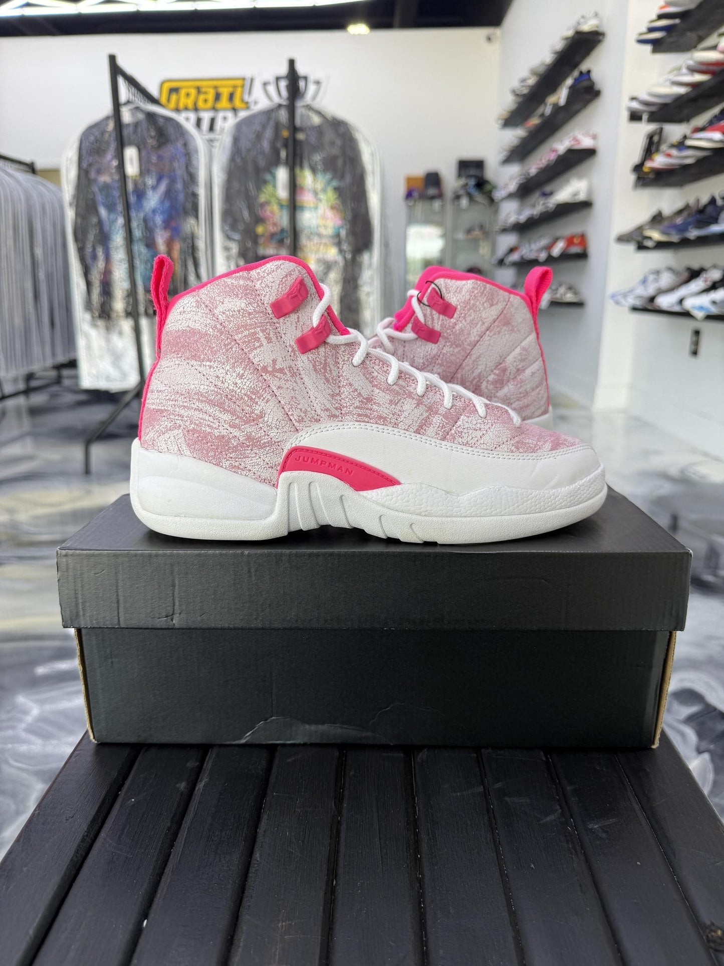 Jordan 12 "Arctic Pink" Used Size 6Y/7.5W