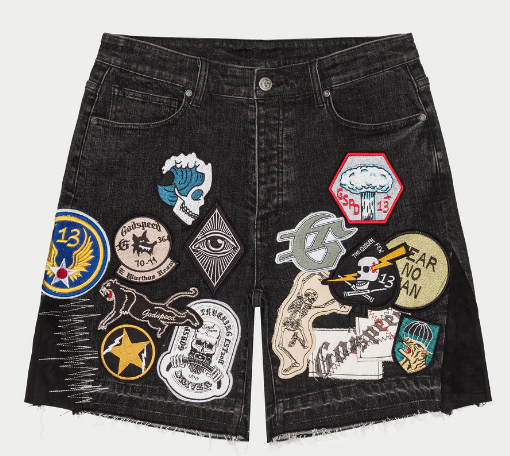 Godspeed Patchwork Denim Shorts "Black"