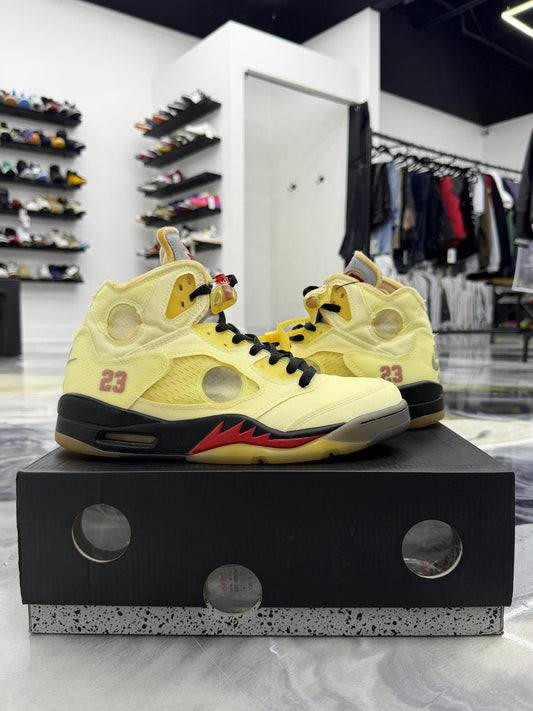 Jordan 5 Off White "Sail" Used Size 9.5