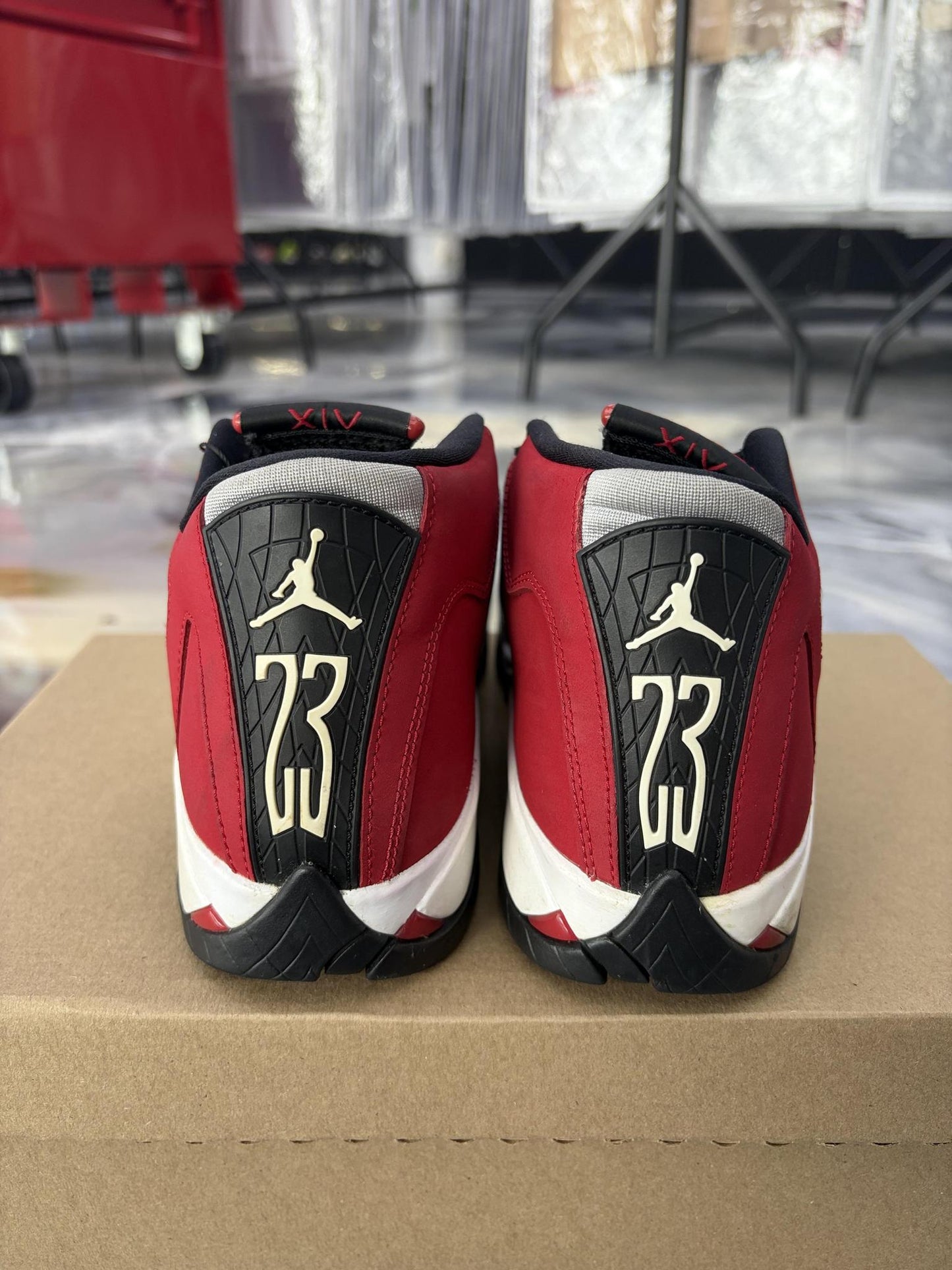 Jordan 14 "Gym Red Toro" Used Size 5.5Y/7W