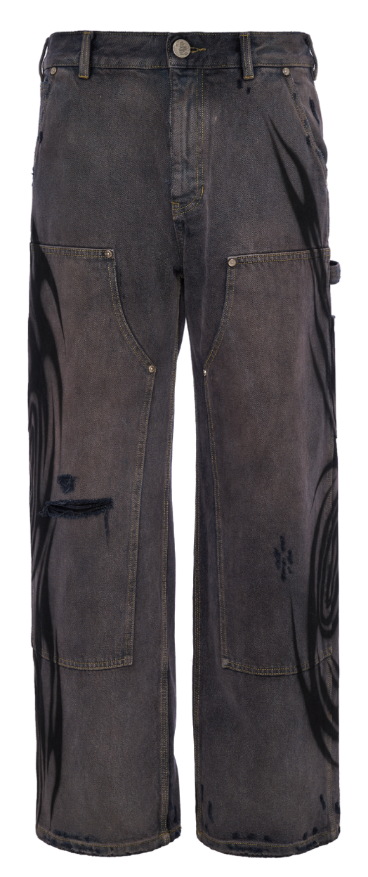 Hellstar Airbrushed Denim "Dark Blue"
