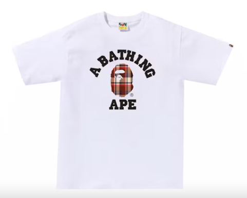 Bape College Tee "Checkered White"