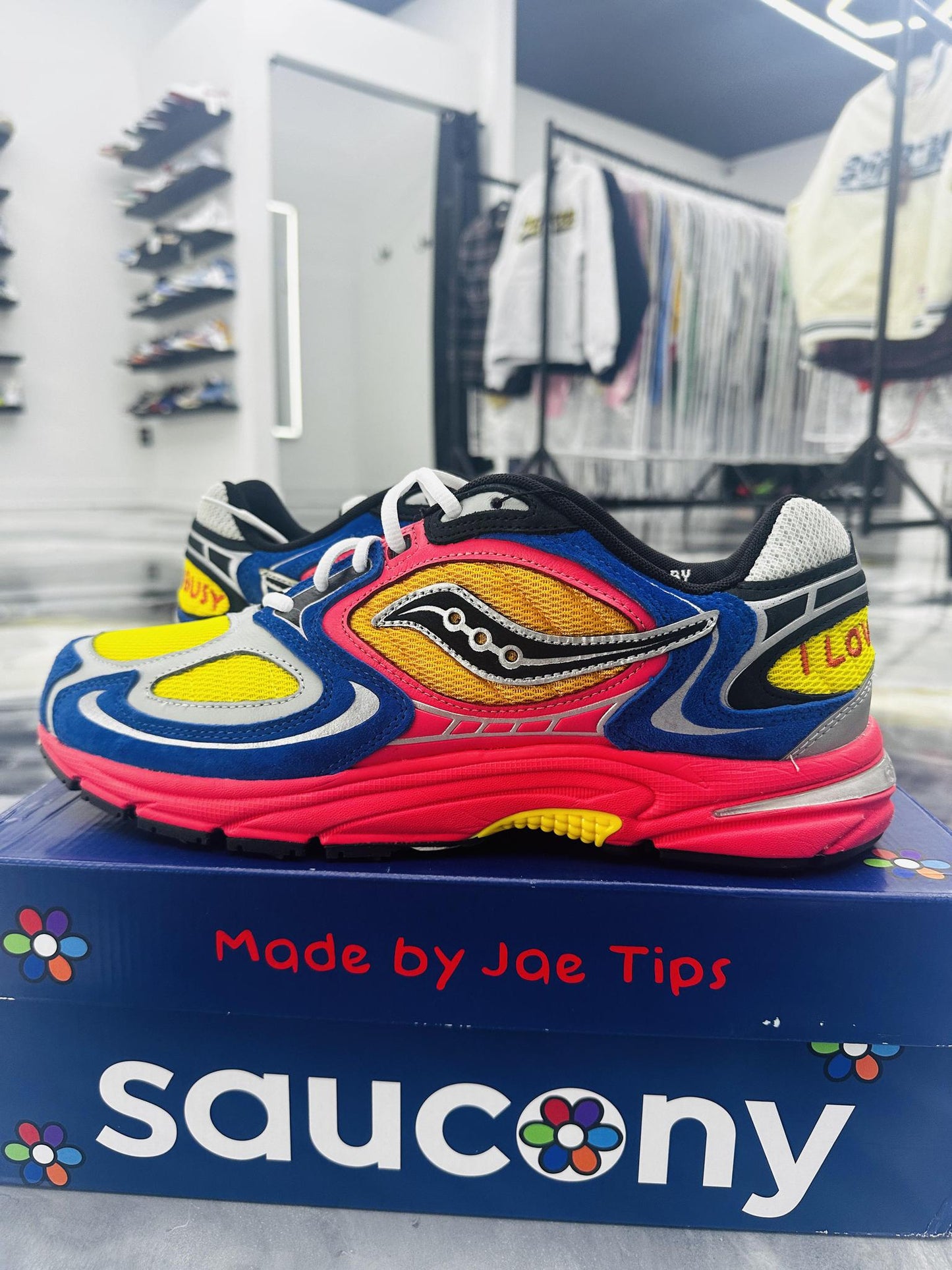 Saucony Grid jazz 9 x "Jae Tips I Love You But Im Busy" Used Size 13