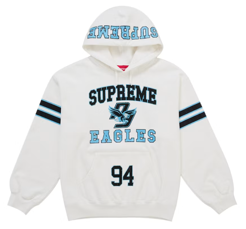 Supreme Rhinestone Eagle Hoodie "White"